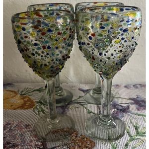 Confetti wine glasses, set of four.